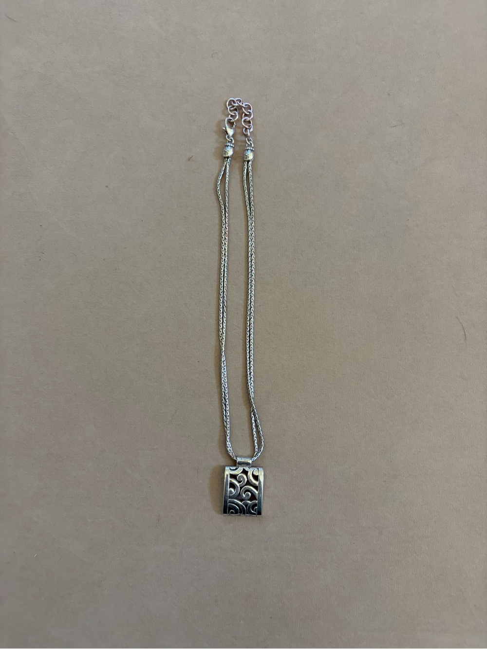 Brighton Deco Lace Rectangle Double Strand Necklace